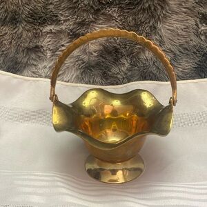 Vintage Brass Handle Basket